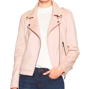 Banana Republic blush faux suede motorcycle Jacket